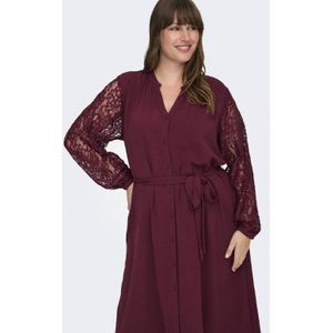 ONLY CARMAKOMA mini jurk donkerrood