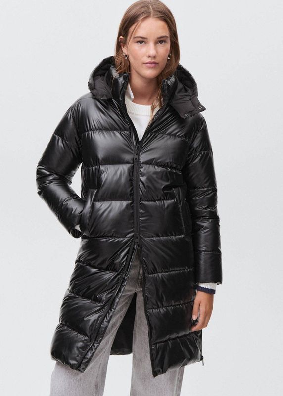 MANGO TEEN gewatteerde jas zwart