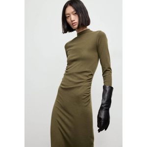 Mango midi jurk kaki