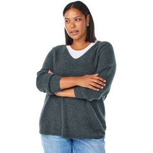 Zizzi - Cavilma - Gebreide Trui - Spar - V-hals - Lange Mouwen