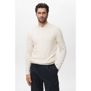Mango Man x Casper Ruud trui met wol fijn gebreid wit