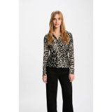 Morgan - Blouse - Ecru - Dierenprint - Lange Mouwen