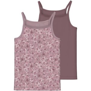 NAME IT KIDS singlet NKFSTRAP TOP - set van 2 paars/mauve