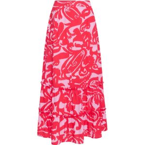 Smashed Lemon maxi rok met all over print roze