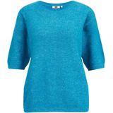 WE Fashion fijngebreide trui met wol blauw
