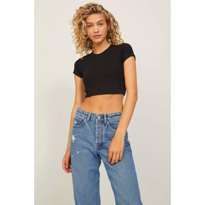 JJXX ribgebreide crop top JXFLORIE zwart