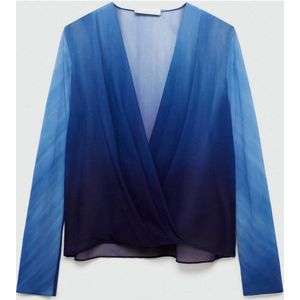 Mango dip-dye semi-transparante blousetop blauw