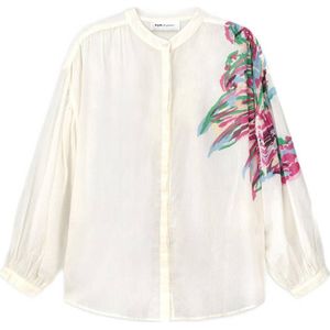 POM Amsterdam blouse met printopdruk wit/ roze/ groen
