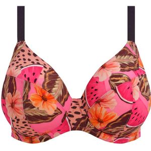Elomi niet-voorgevormde beugel bikinitop Cabana Nights roze/oranje/bruin