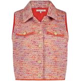 NUKUS tweed gilet rood/ paars/ oranje