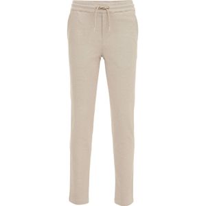 WE Fashion Gemêleerde Slim Fit Broek Zand