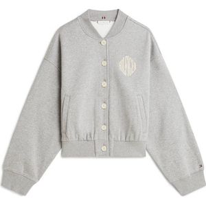 TOMMY HILFIGER Sweatvest 'Varsity'  ecru / navy / lichtgrijs / rood