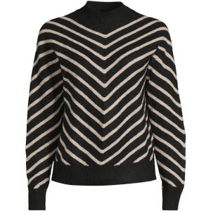Geisha - Pullover - Zwart/zand - Turtleneck - Dames