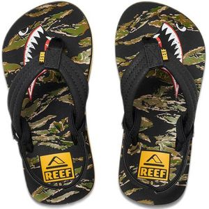 Reef Little Ahi teenslippers zwart/groen