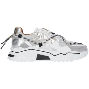 DWRS Jupiter chunky leren sneakers wit/grijs