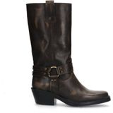 Manfield leren bikerboots bruin