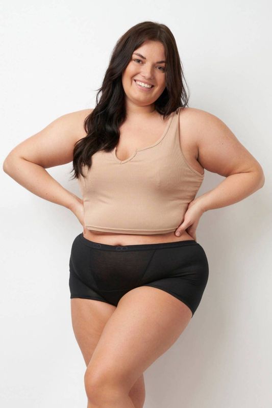 Moodies Undies boyshort menstruatieslip Medium/Heavy zwart