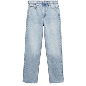 Mango cropped straight jeans light blue denim