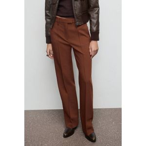 Mango straight regular waist pantalon koper