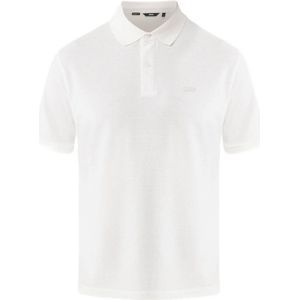 Mexx regular fit polo PETER met ingebreid patroon wit