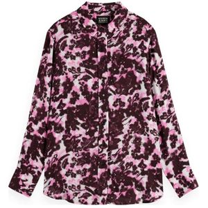 Scotch & Soda gebloemde blouse roze/ lichtroze/ roodbruin