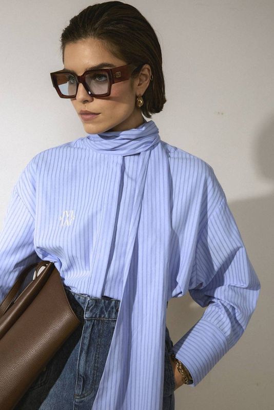 JOSH V - HEDY - Blouse - Blauw - Krijtstreep