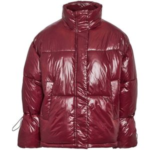 NOISY MAY Curve gewatteerde jas donkerrood