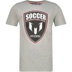 Messi T-shirt Shield met printopdruk grijs melange
