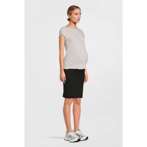 ONLY MATERNITY gestreepte crop zwangerschapstop OLMANITS ecru/roze