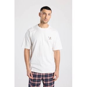 America Today relaxed T-shirt met backprint wit