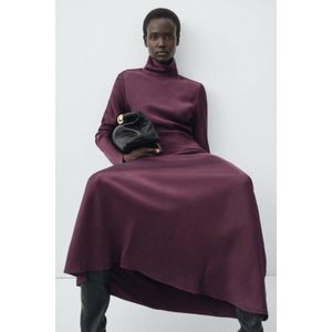 Mango jurk met col donkerrood