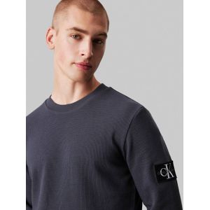 CALVIN KLEIN JEANS slim fit longsleeve Waffle met ingebreid patroon