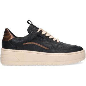 Manfield leren sneakers zwart