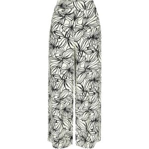 LOLALIZA wide leg broek met all over print zwart/ecru