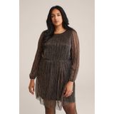 WE Fashion - Curve - Dames Jurk - Zwart - Met Glittergaren