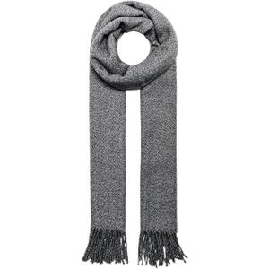 ONLY & SONS gemeleerde sjaal ONSBRIGGS met franjes grijs