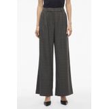 VILA wide leg high waist geruite pantalon