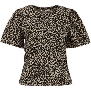 WE Fashion top met panterprint bruin