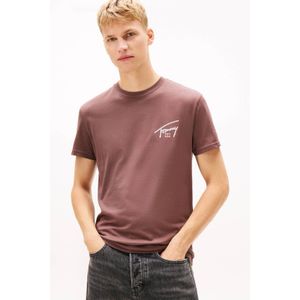 Tommy Jeans regular T-shirt met backprint bruin