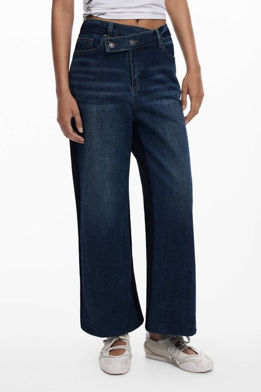 Desigual - Gecombineerde Flare Jeans - Effen - Cropped Flare - Regular Waist