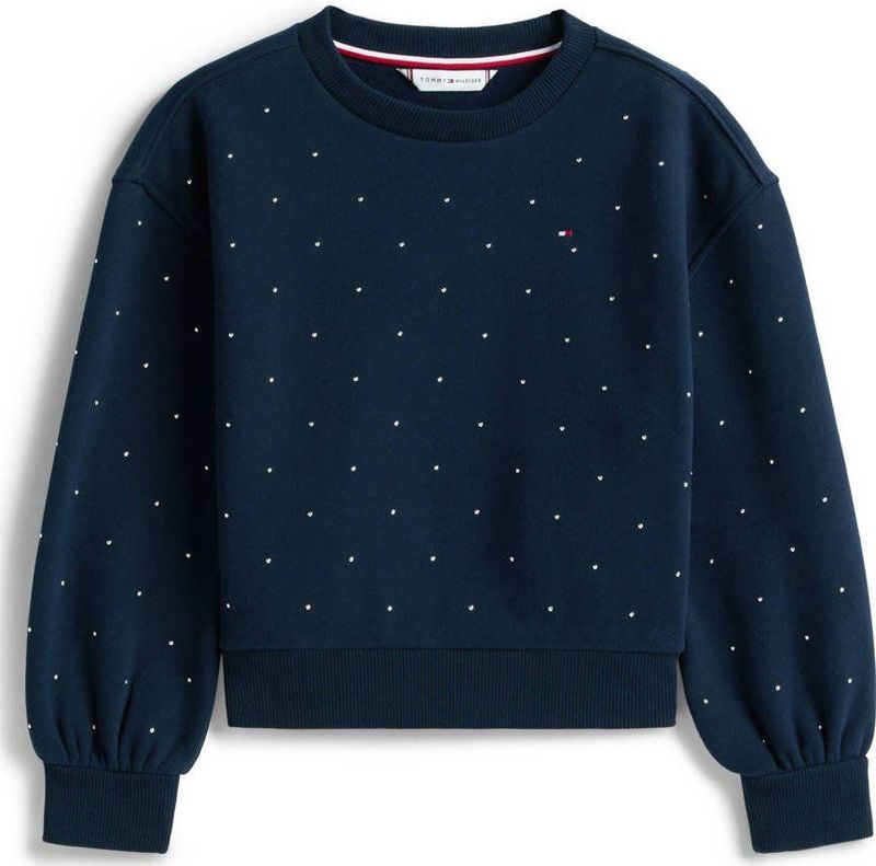 Tommy Hilfiger sweater met stippen donkerblauw