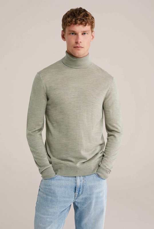 WE Fashion - Slim Fit Coltrui - Merinowol