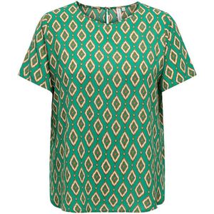 ONLY CARMAKOMA blousetop CARLUX met all over print groen/bruin/oranje