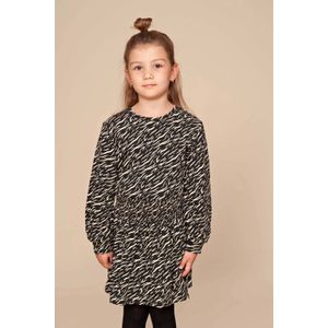 Quapi - Korte Jurk - Zwart - Meisjes - Lange Mouwen - Ronde Hals