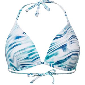 ESPRIT Women Beach voorgevormde triangel bikinitop turquoise/wit