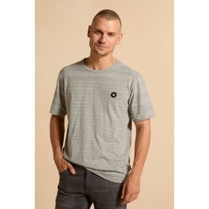 JACK & JONES CORE regular fit T-shirt JCOPUFFER met logo en textuur marshmallow