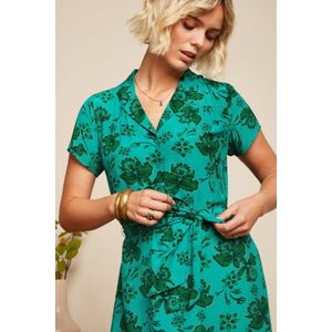 King Louie gebloemde jurk Tex Dress Coralie mintgroen