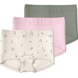 NAME IT MINI short - set van 3 ecru/groen/roze