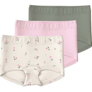 NAME IT MINI short - set van 3 ecru/groen/roze