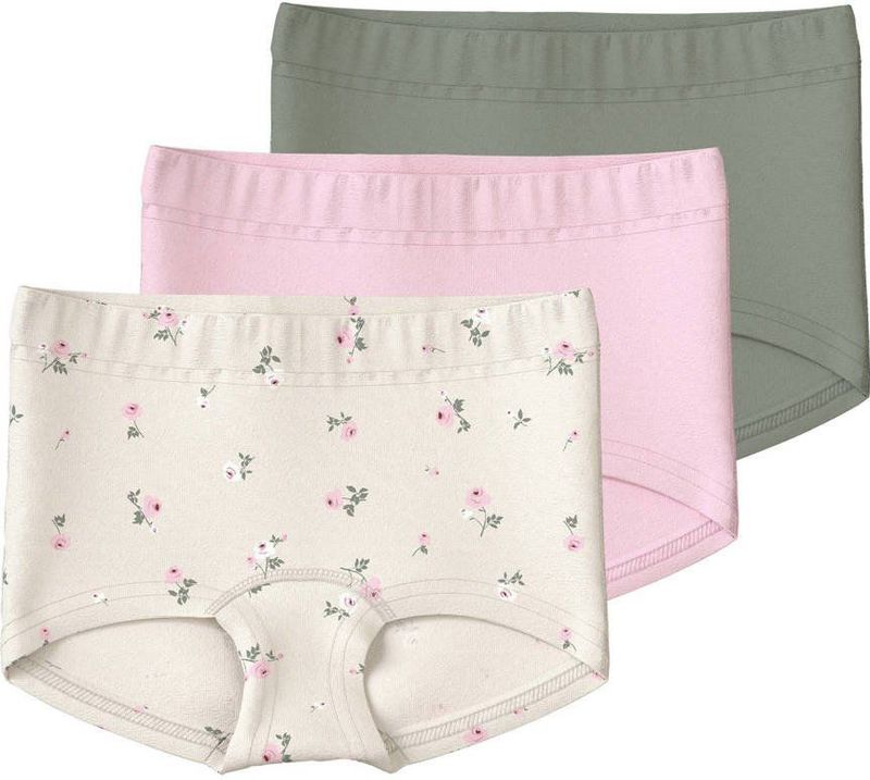 NAME IT MINI short - set van 3 ecru/groen/roze